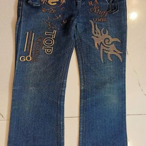 Vintage denim baggy jeans for women