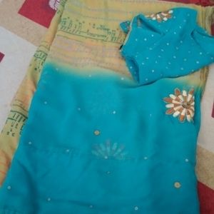 Saree With Stitched Blouse