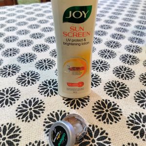 Joy moisturizing lotion and mcaffin face mask