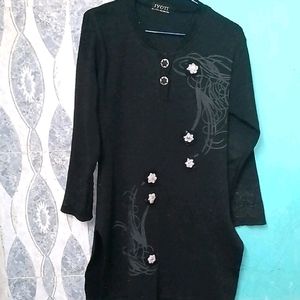 🖤Black Color Woolen Kurta And Legging Set