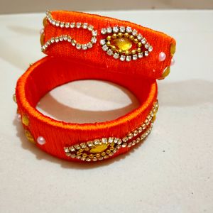 Orange 🍊 Colour Thread Bangles