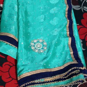 Sea Green Embellished Saree