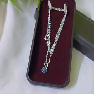 Original silver dainty chain with labradorite  sto