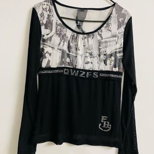 Black And White Graphic Top