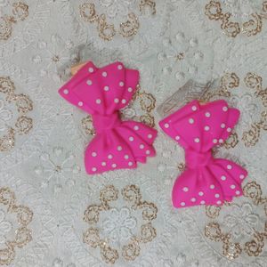 Pink Butterfly And Bow Pins