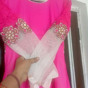 Beautiful Pink Anarkali Kurti New.. With Free Gift