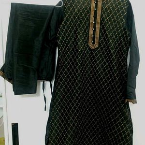 Men's Party Wear Kurta Pajama Black