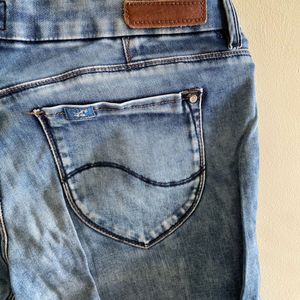 Blue Washed Jeans For Women