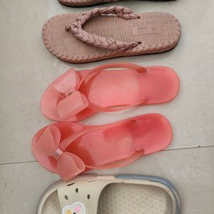 Chappals - 3 Pair ( Cream One Is Used Has Defect)