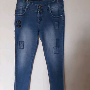 Mid Rise Slim Fit  Two Button Jeans Waist Size 32