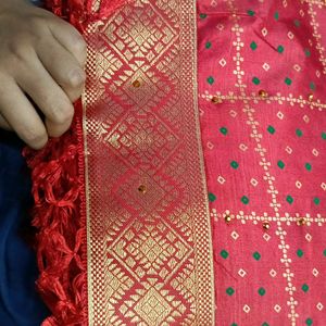 Beautiful Red Colour New With Tag Saree