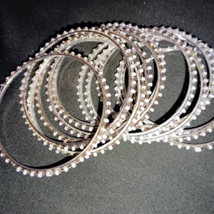 White Moti Bangles