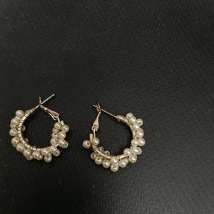 Pearls Earrings And Leaf Hangings