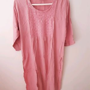 Pure Cotton Light Pink Kurta