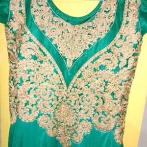 Festival Dress Like Smoothly Green Colour