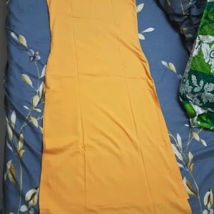 Yellow High Low Sleeveless Kurti