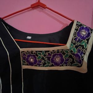 Black Kurti  With Designer Work