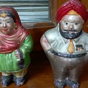 Vintage Punjabi Couple Dolls Set