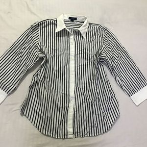 Black+white Striped Shirt Fits M-XL