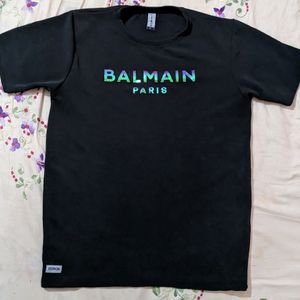 Balmain Paris Nice Quality Solid Black T Shirt, Dark Grey T Shirt, Zudio Original Beige T Shirt