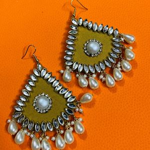 New Fabric Party Wear Fancy Have Long Earrings