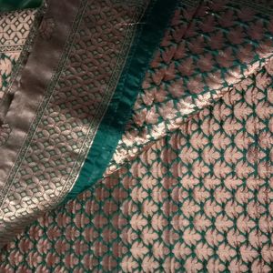 Green And Gold Pattu Saree