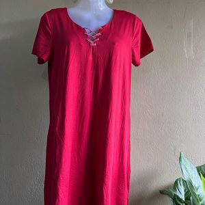 Red Cotton Dress 🎀