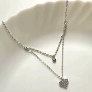 Korean Studded Heart Pendant Chain necklace