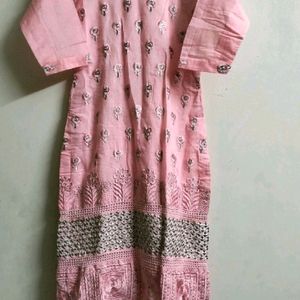 Pink Kurta With Dupatta