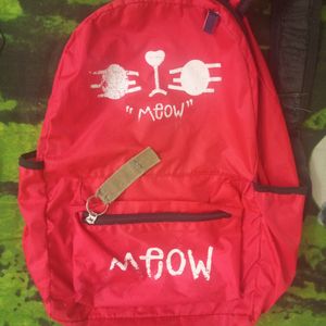 Red Backpack College Bag