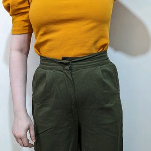 Fitted Mustard Yellow Top For Active/Casual Wear