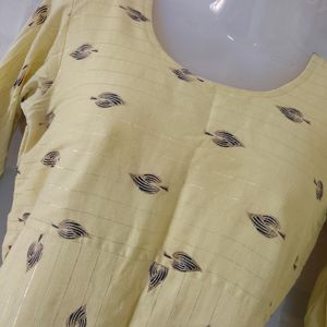 Cream Colour Printed Kurti