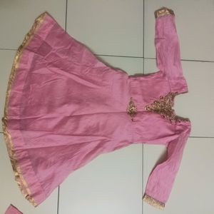 Beautiful Pink Anarkali +coaty+dupatta