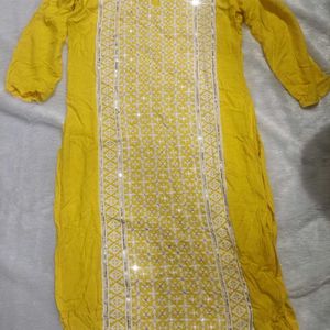 Yellow Colour Kurti