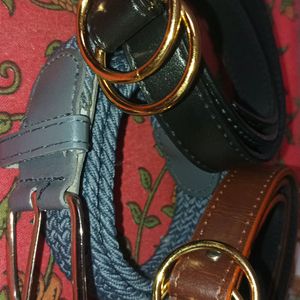 Canyon Leather Belt Combo Of 3