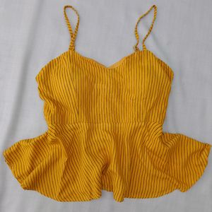 New Cute Mustard Bralatte Crop Top