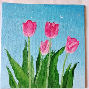 TULIP FLOWERS Acrylic Painting Canvas Board