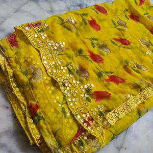 Yellow Beutiful Saree