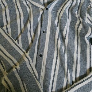 Zara Balck And White Striped Casual Cotton Shirt