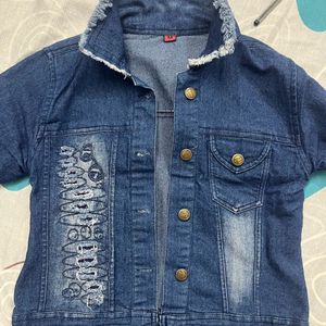 Blue Denim Crop Jacket