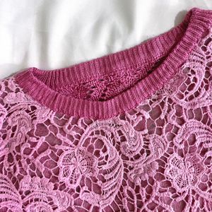 Pinterest Crochet Pink Pullover Top