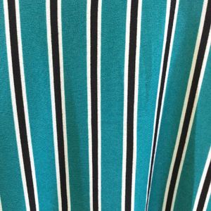 Sea Green Black Stripes Long T-shirt