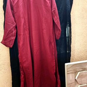 Maroon Georgette Stitched Dress