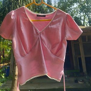 Pink Cropped Top