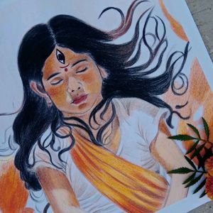 Durga Maa Little Painting Handmade Draw