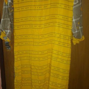 Yellow Cotton Kurti