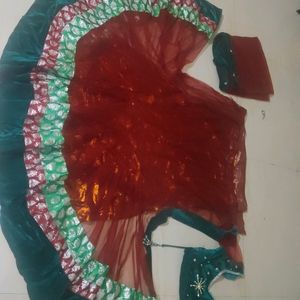 Ghagara Choli Fabric Net Party Wear Maroon Colour