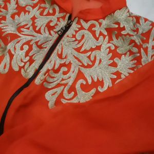 Georgett Kurti With Inner N Beautiful Embroidery