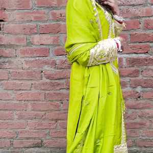 Olive Green Women Designer Kurta, Dupata & Bottom