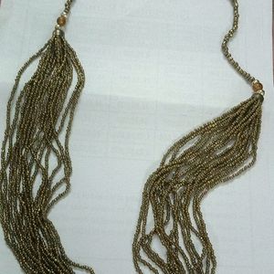 Dark Golden Rajasthani Necklace ( Metallic)